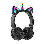 Бездротові Bluetooth навушники Єдиноріг з котячими вушками STN-27 LED, фото 7