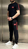 Чоловічий костюм футболка та штани Hugo Boss CK7273 чорний, фото 3