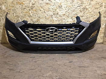 Бампер передній Hyundai Tucson 3 (2018-2021) рестайлінг в зборі (решітка радітора, бампера, накладка нижня, окантовки ПТФ,