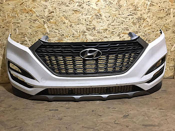 Бампер передній Hyundai Tucson 3 (2015-2019) дорест у зборі (решітка радітора, решітка бампера, накладка нижня, окантовки ПТФ,