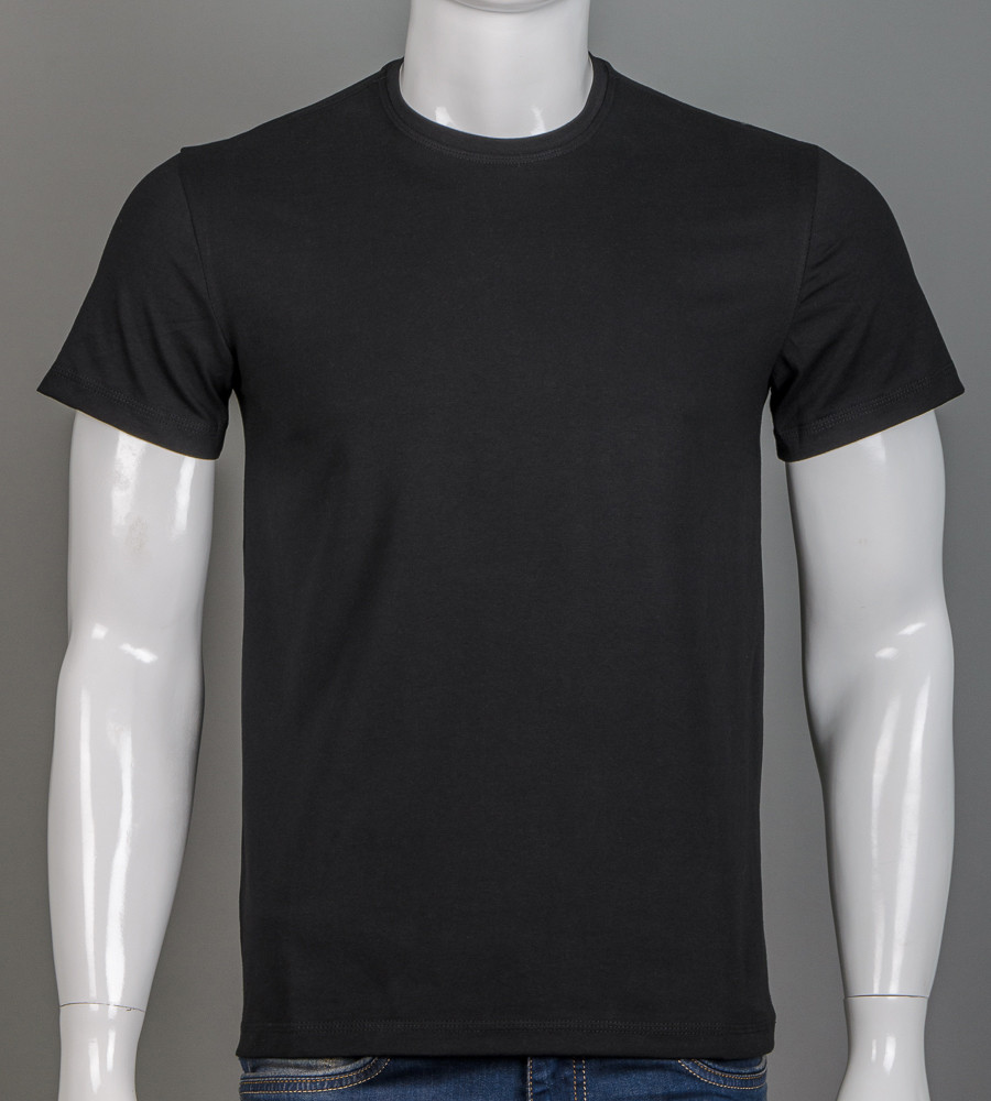 Футболка чоловіча Однотонна 2300м (Уп.4шт M-XXL), Чорний