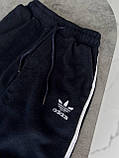 Чоловічі теплі спортивні штани Adidas M1792 сине-чорні, фото 3