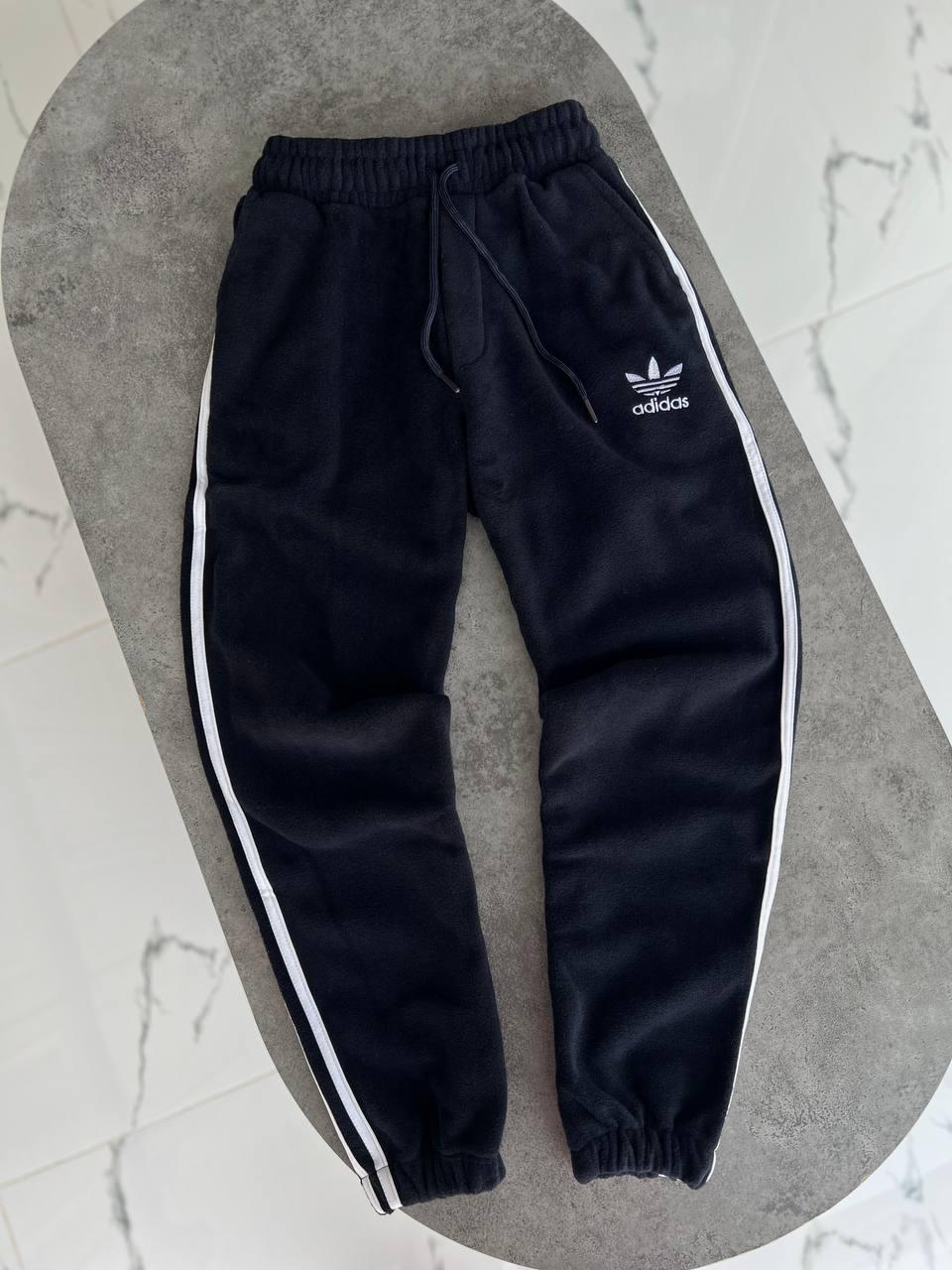 Чоловічі теплі спортивні штани Adidas M1792 сине-чорні, фото 1