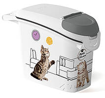 Контейнер для сухого корму Curver 15 л 6 кг (03883-E26) з малюнком котів