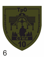 Шеврон "ТРО Сумы" хаки Украина на липучке код 34006