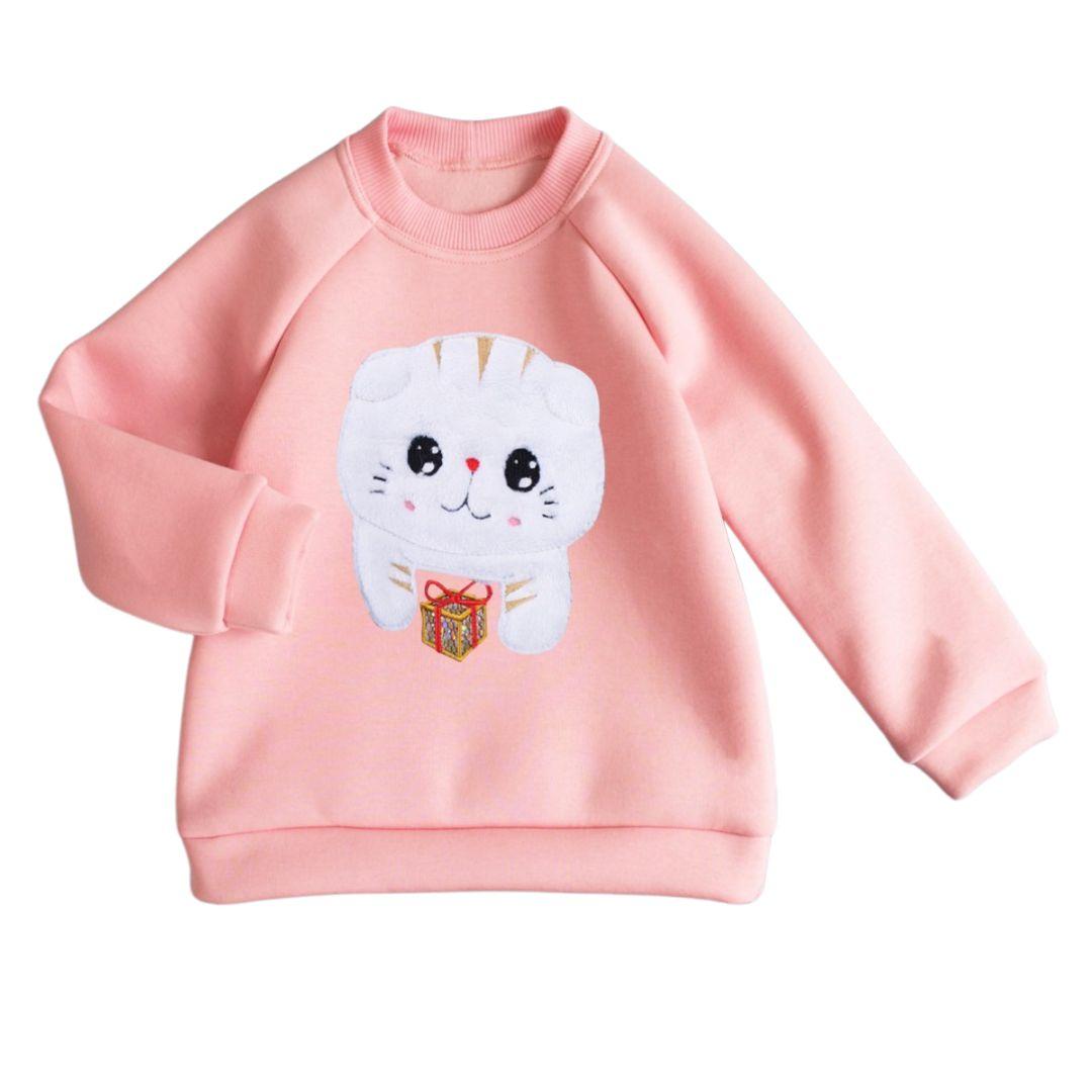 Дитячий світшот з аплікацією котика, фото 1