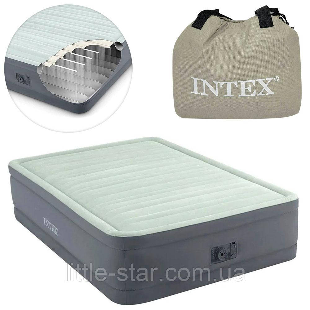 Надувне півтораспальне ліжко Intex 64904, 137-191-33 см, вбудований електронасос