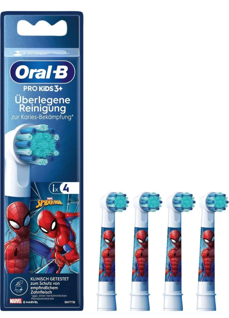 Oral-B PRO Kids 3+ Spider Man 4 шт | дитячі змінні насадки для електрощітки