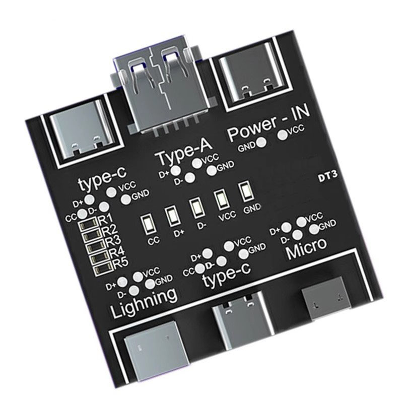 Тестер дата кабелю, детектор аномалій DT3, Type-C, Lighting, MicroUSB