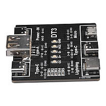 Тестер дата кабелю, детектор аномалій DT3, Type-C, Lighting, MicroUSB, фото 4