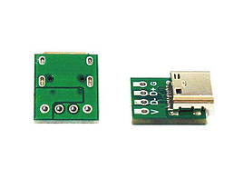 Модуль TYPE-C Female PCB гніздо на зеленій платі, фото 5