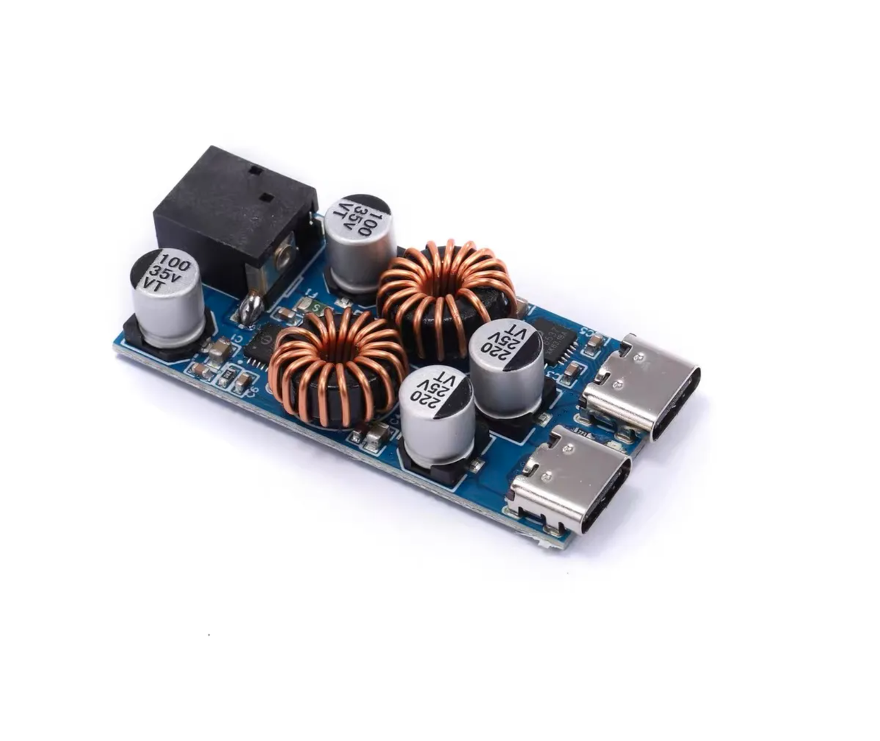 Понижувальний модуль, перетворювач, адаптер QC3.0 QC2.0 з 2*Type-С, 7.1-32В