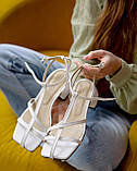 Білі шкіряні босоніжки, фото 8