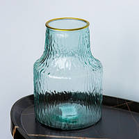 Стеклянная ваза сфера для цветов "Золотой бриз", 20 см