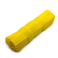 Стяжки липучки 2х18 см (50 шт) многоразовые для креплений Желтый