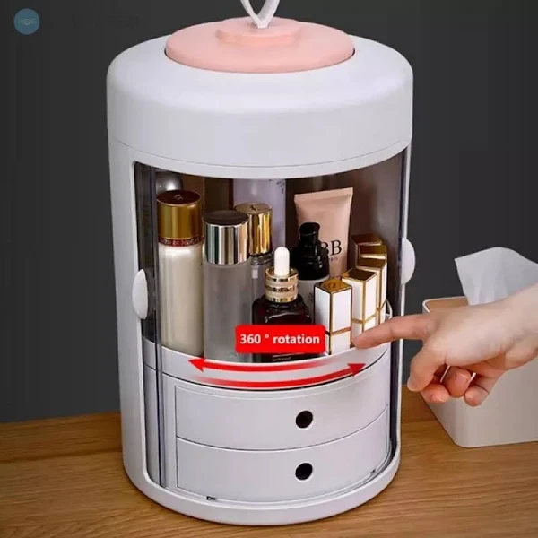 Організатор для косметики 4 секції YM226 циліндричний Білий | Кейс для косметики Бьюті Бокс, фото 1