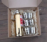 Парунковий набір Золотий Вогнегасник 1 літр з чарочками для чоловіка, пожежника, фото 2