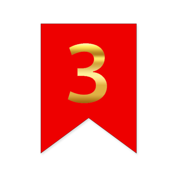 Букви на прапорці для будь яких написів "З" золото на червоному