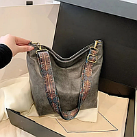 Вінтажна жіноча сумка через плече Колір Сірий