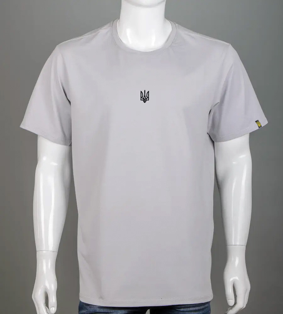 Футболка батал Тризуб 2401б (Уп.4шт 3XL,4XL), Світло-сірий, фото 1