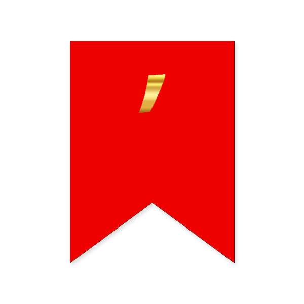 Букви на прапорці для будь яких написів "Апостроф" золото на червоному