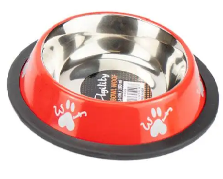 Миска Agility метал, червона з лапками, 180 мл, 15,5 см (0987)