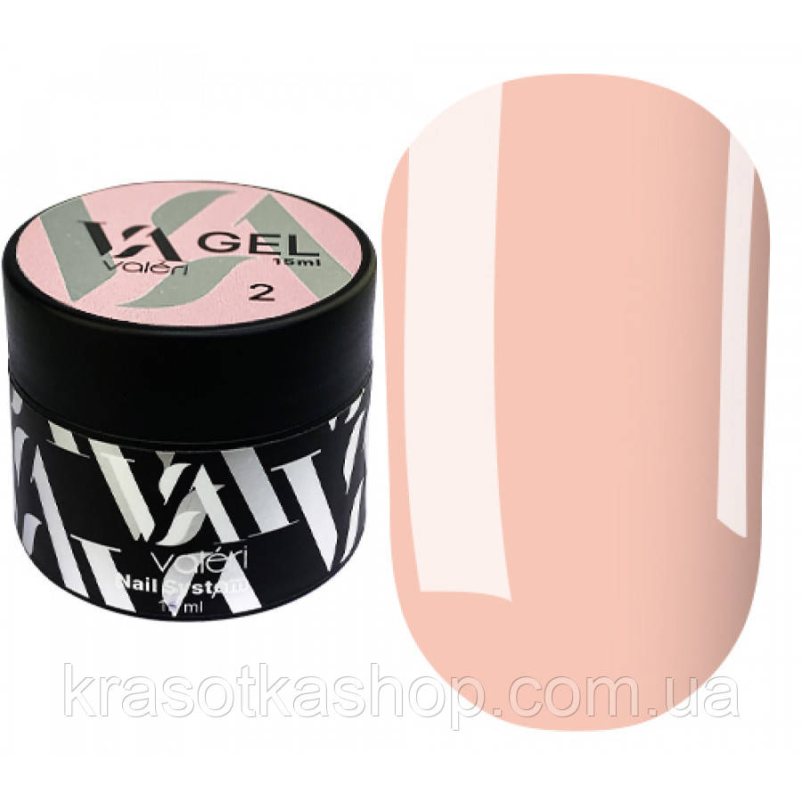Гель для нарощування нігтів Valeri Builder Gel 002, 15 мл (Nude), фото 1