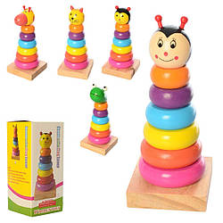 93-556 Дерев'яна пірамідка, 19 см, у коробці