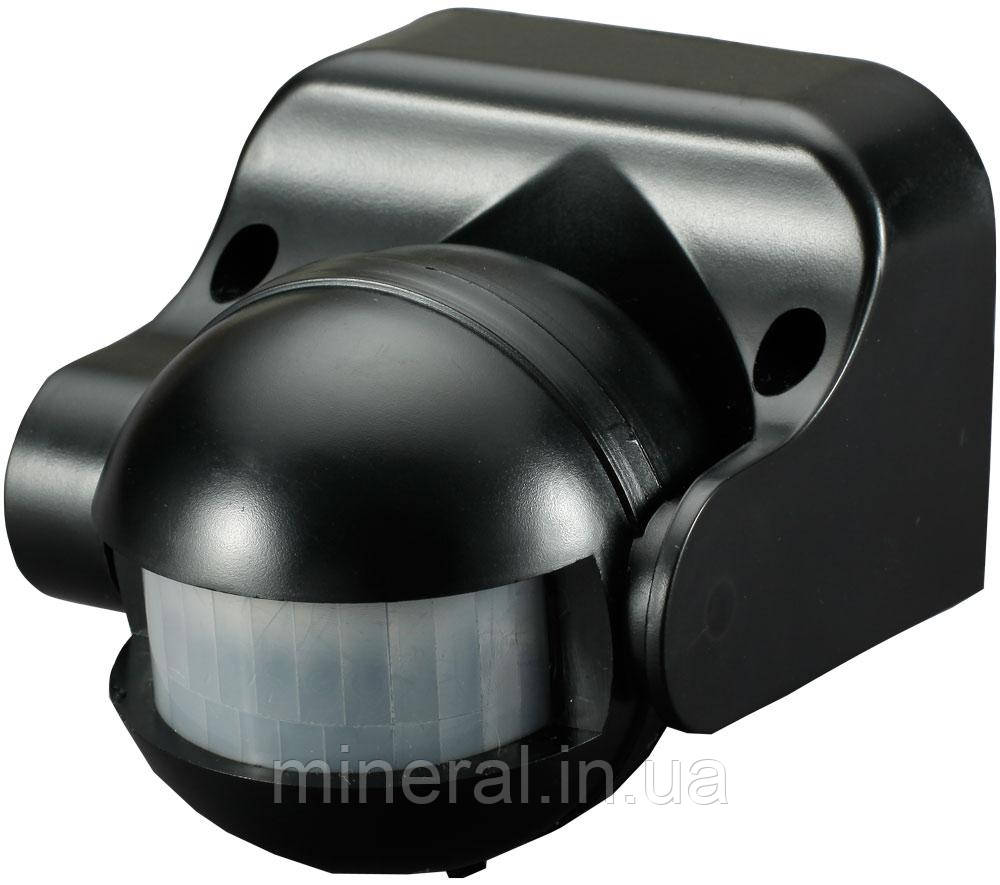 Датчик руху інфрачервоний e.sensor.pir.09.black(чорний), 180°, IP44 ,E.NEXT, (s061003)