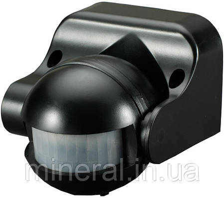 Датчик руху інфрачервоний e.sensor.pir.09.black(чорний), 180°, IP44 ,E.NEXT, (s061003), фото 1