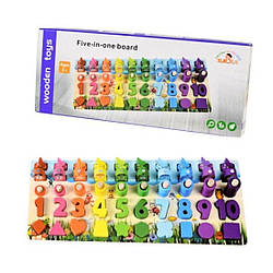 8-9 SL12 Дерев'яна гра Дощечка-сортер, фігурки, рибки, у коробці