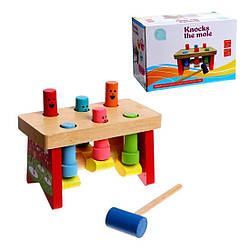 93-642 Дерев'яна стукіт, столик, молоточок, у коробці