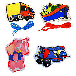 94-295 Дерев'яна шнурівка, мікс різновидів, у пакеті