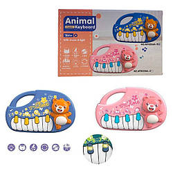 036 МТК/A-2 Піаніно Ведмежатко, 2 кольори, світло, звук, у коробці