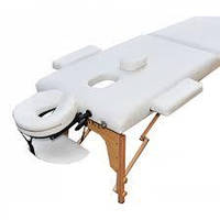 Массажный стол деревянный раскладная кушетка косметологическая ZET-1042 розмір L 195*70*61 Кремовий/Белый