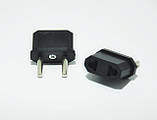 Мережевий перехідник під плоску та євро вилку 220V 10A Black, фото 3