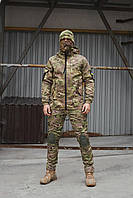 Тактический военный комплект мультикам куртка с флисом и теплые штаны + бафф, ВСУ комплект камуфляж мужской