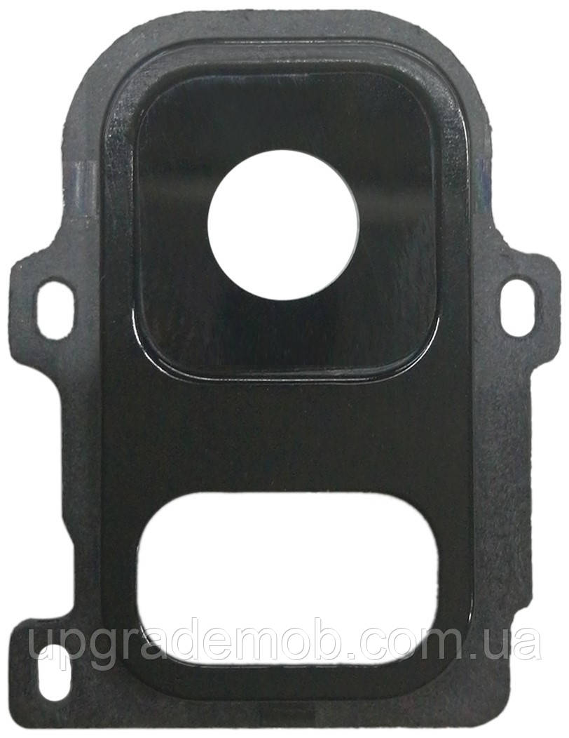 Скло камери Samsung A600 Galaxy A6 2018 з рамкою чорного кольору, фото 1