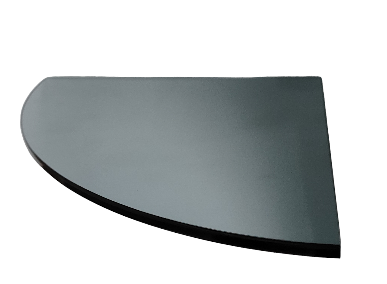 Поличка скляна кутова 6 мм графіт 25 х 25 см