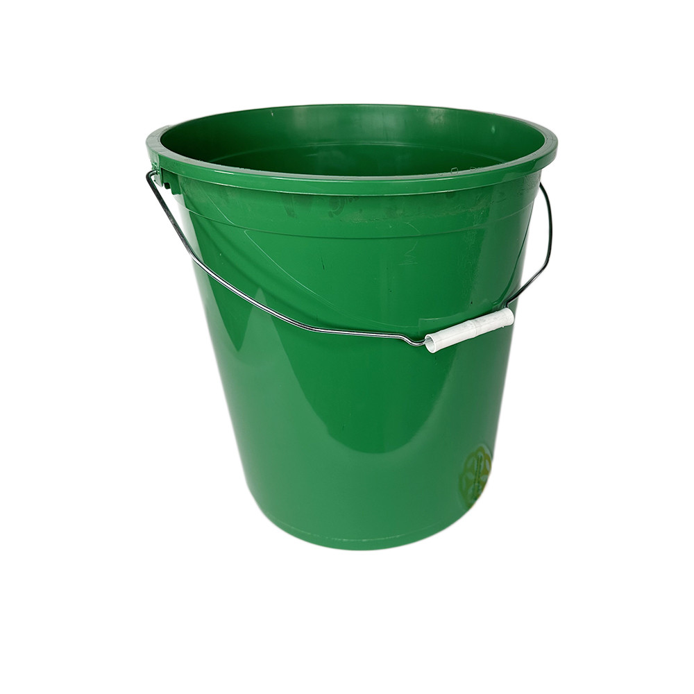 Якісне відро з ручкою для сміття 10Л, зелений пластик Afacan Plastik