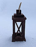 Дерев'яний свічковий ліхтар ручної роботи, фото 2