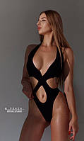 Стильный сплошной женский купальник, с высокой талией, Купальник с завязками Xs-S/M/L, Цена: 1009 грн