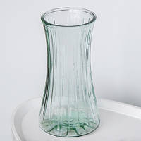 Стеклянная ваза сфера для цветов "Морская волна", 22.5 см