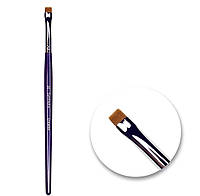 Синтетичний пензлик #16 CREATOR для брів плоский прямий, синя ручка