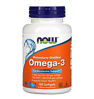 Омега-3, 2000 мг, 100 капсул (180 ЕПК/120 ДГК в 1 капсулі) NOW Foods