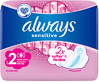 Гігієнічні прокладки Always Ultra Sensitive Super Plus (Розмір 2) 8 шт (4015400214120)