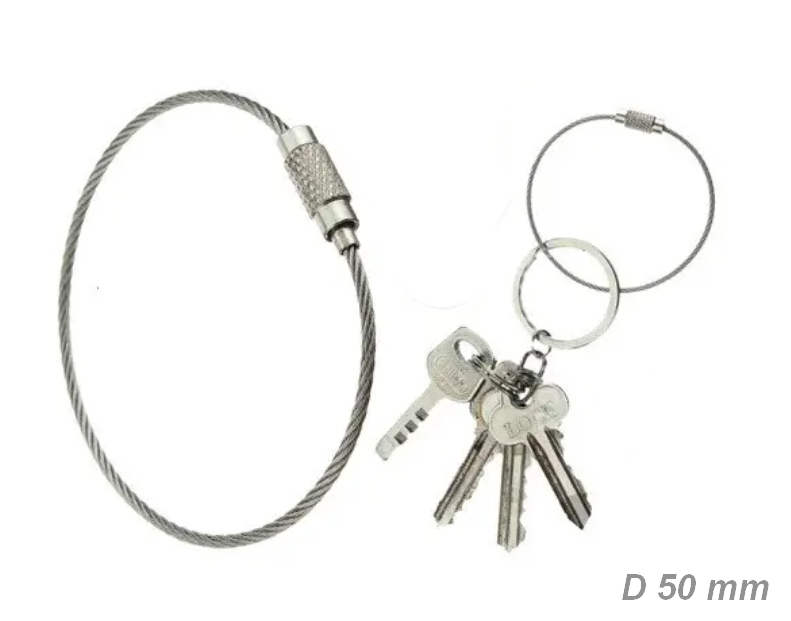 Металеве кільце тросик брелок для ключів Rope Ring 50мм