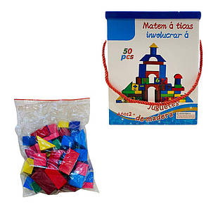 93-1231 Дерев'яний конструктор, 50 деталей, у коробці