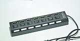 USB HUB з переключателями 7 портів Digital Hub Black, фото 3