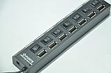 USB HUB з переключателями 7 портів Digital Hub Black, фото 4
